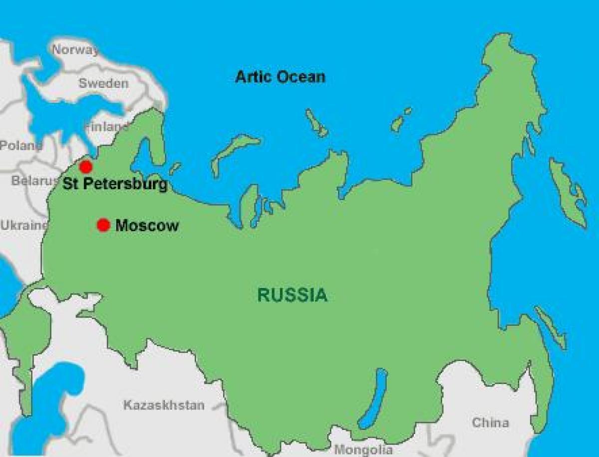 Moskva och st Petersburg karta