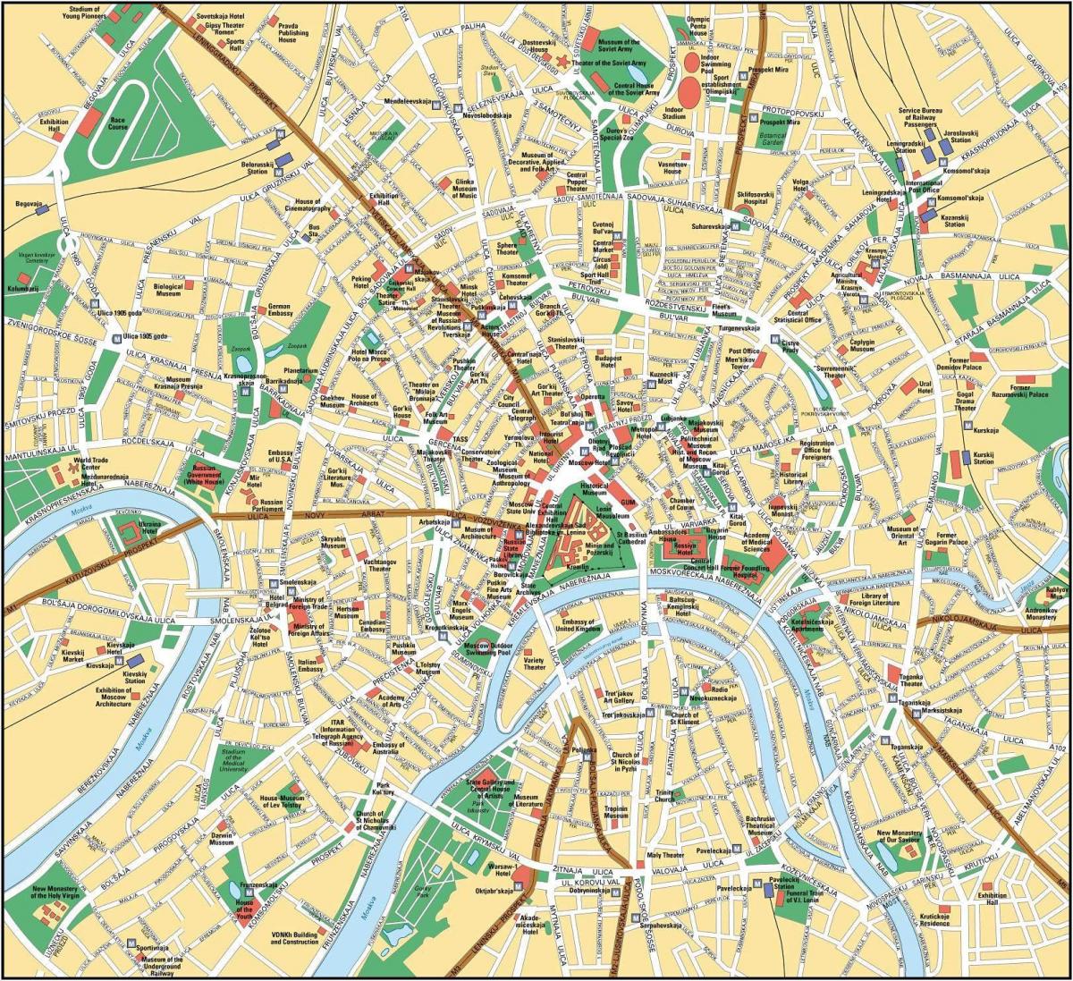 karta över Moskva på engelska