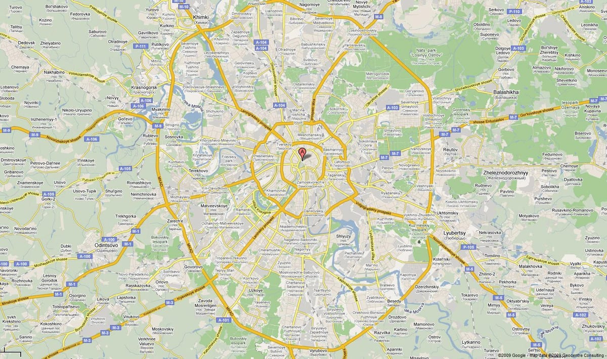 Moskva motorväg karta