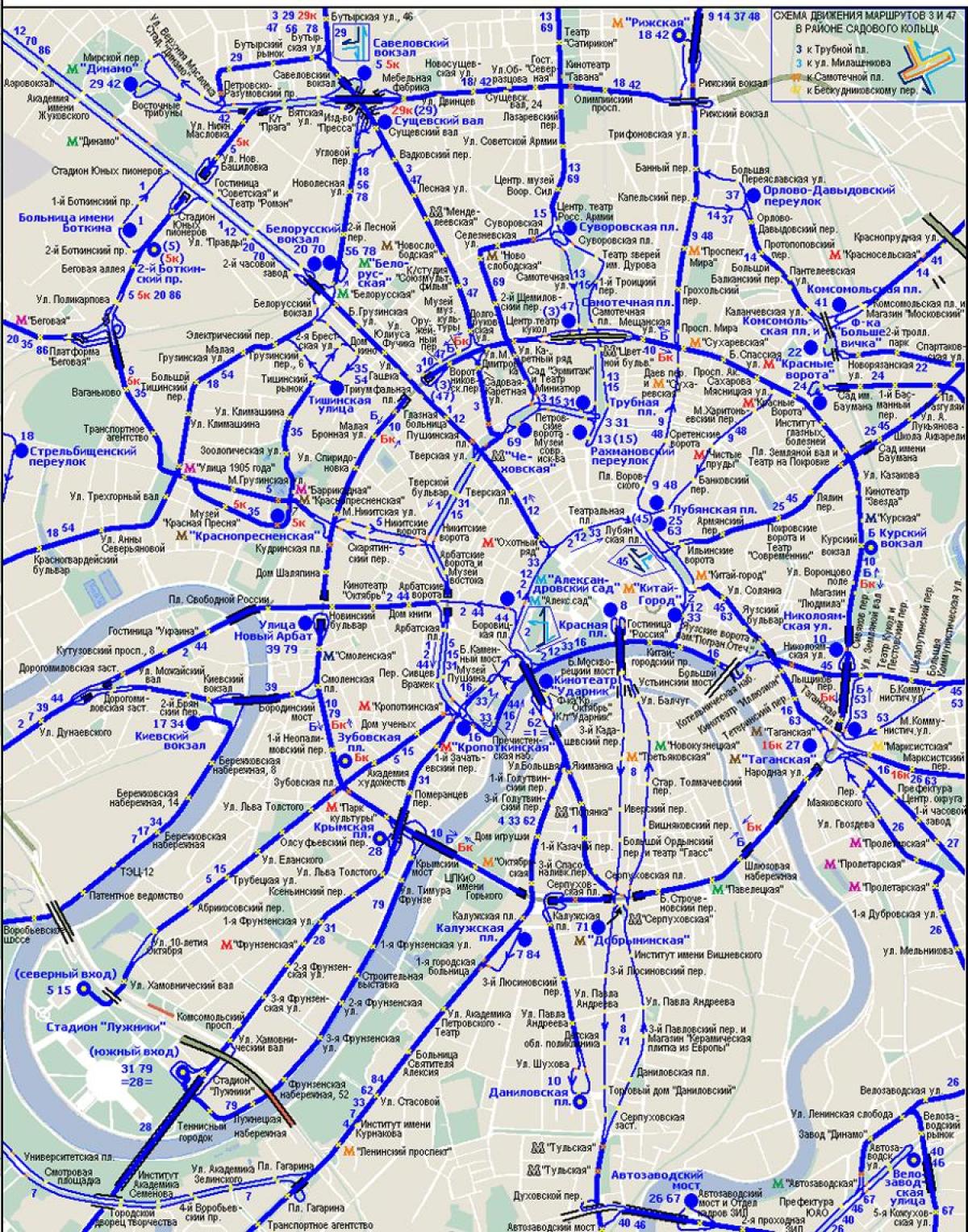 karta över Moskva trådbuss