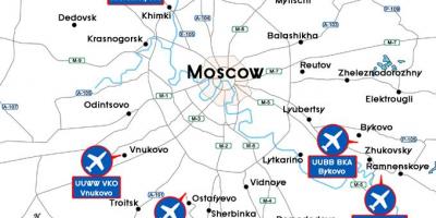 Karta av Moskvas flygplatser
