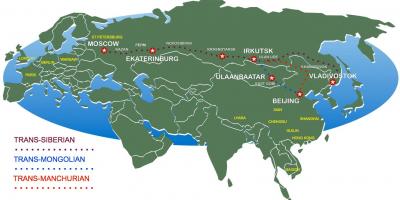 Karta över Moskva till vladivostok tåg väg