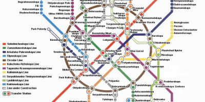 Moskvas tunnelbana karta på engelska