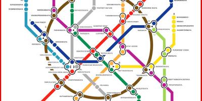 Moskvas tunnelbana karta på ryska